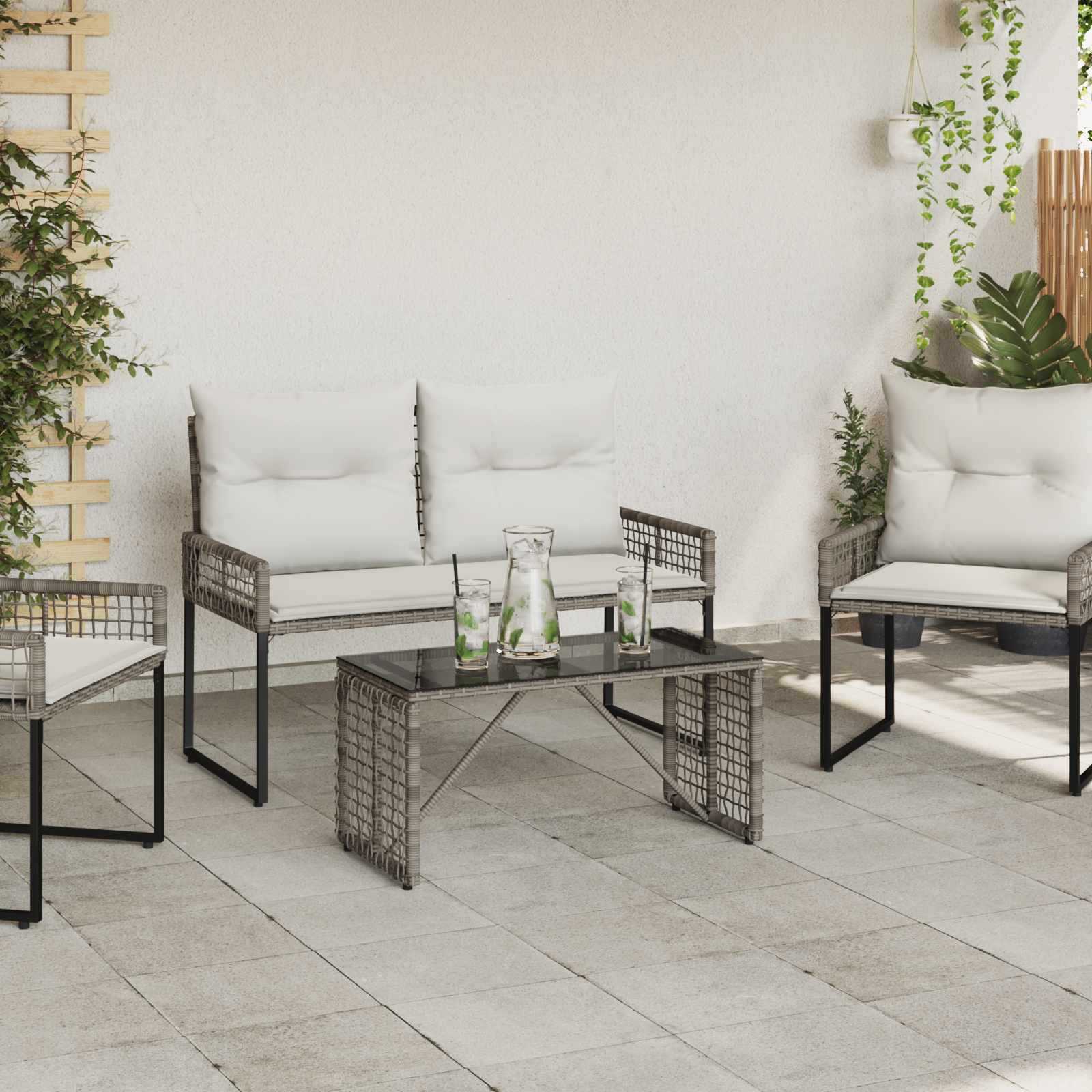 Εξωτερικό Τραπέζι Γκρι και Μαύρο 80 x 40 x 40 cm - Pakobazaar