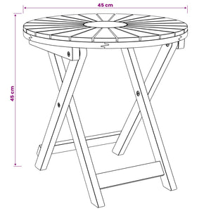 Τραπέζι Bistro Φυσικό Ø45 x 45 εκ. Στερεό Ξύλο Ακακίας