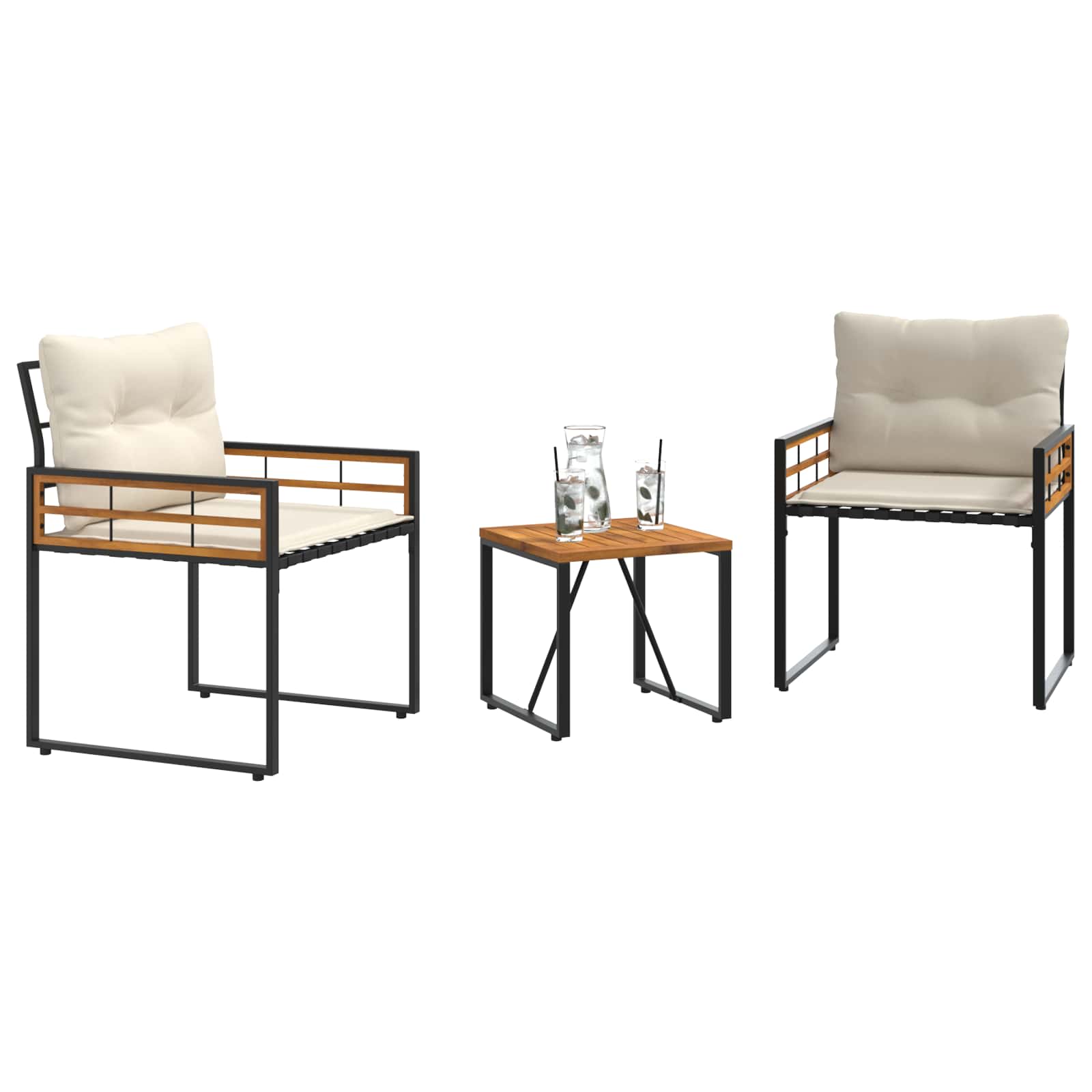 Σετ Εξωτερικών Επίπλων με μαξιλάρι 3 pcs Κρεμ