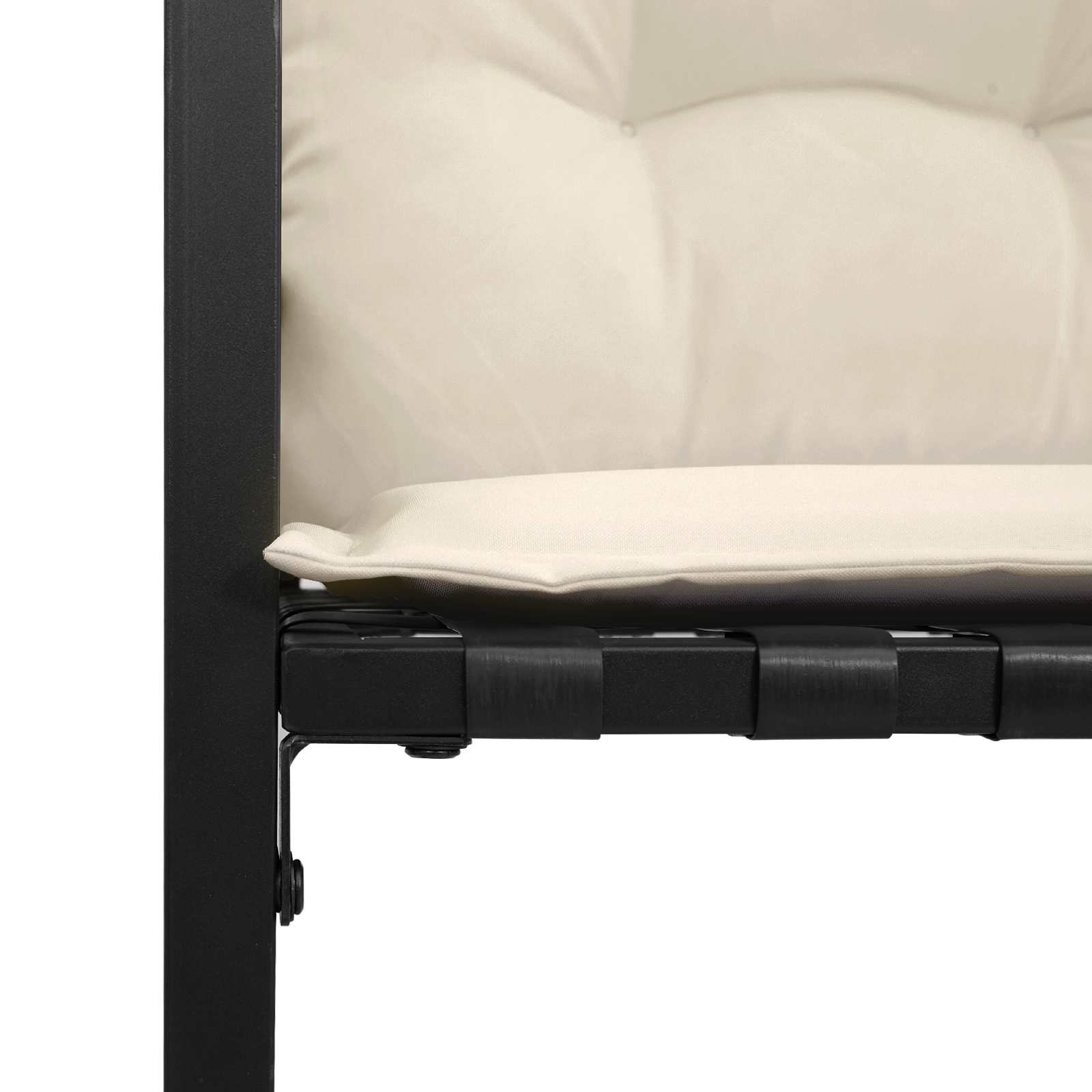 Ξύλινο Στρώμα Παγκάκι με μαξιλάρι Κρεμ 114 x 55 x 77 εκ