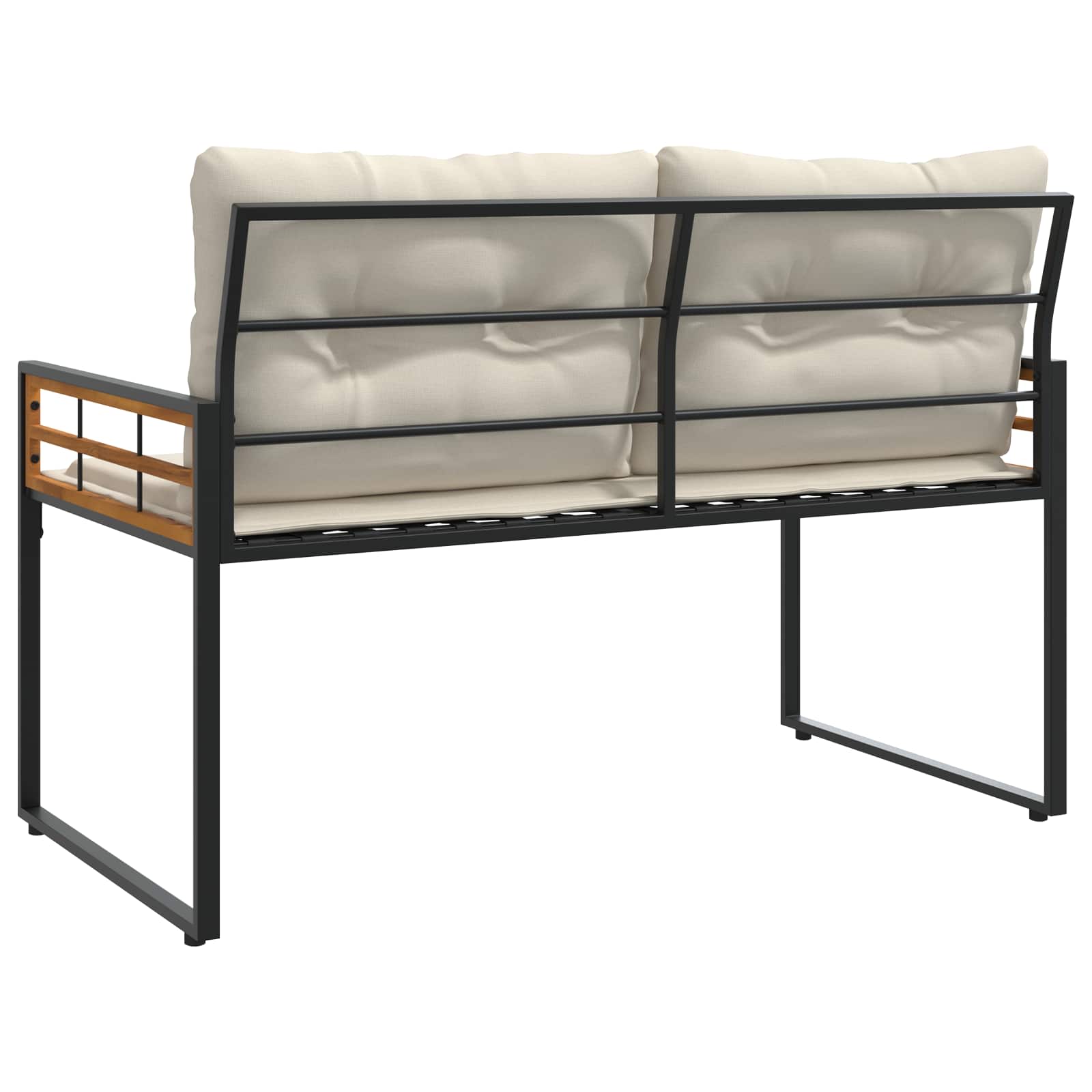 Ξύλινο Στρώμα Παγκάκι με μαξιλάρι Κρεμ 114 x 55 x 77 εκ