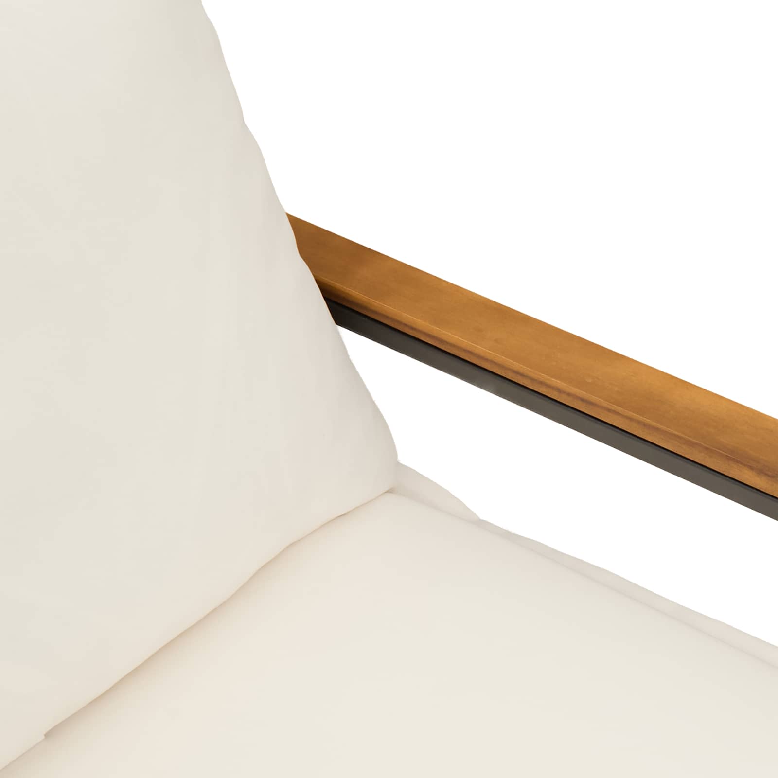 παγκάκι Μαύρο και Κρεμ Λευκό 115 x 65 x 72 εκ. Ρατάν