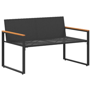 παγκάκι Μαύρο και Κρεμ Λευκό 115 x 65 x 72 εκ. Ρατάν