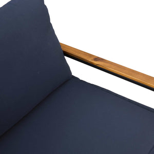 παγκάκι με μαξιλάρι Γκρι και Navy Blue 115 x 65 x 72 εκ. Ρατάν
