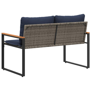 παγκάκι με μαξιλάρι Γκρι και Navy Blue 115 x 65 x 72 εκ. Ρατάν