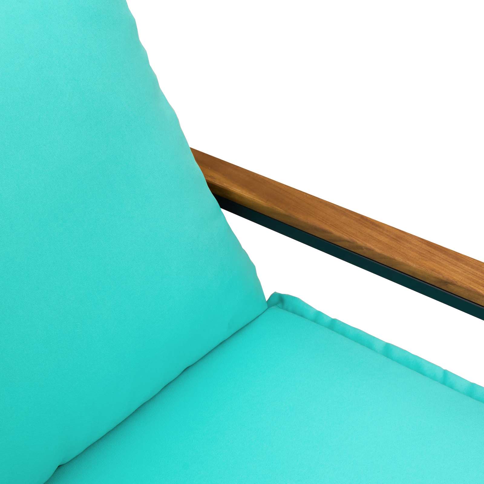 παγκάκι με μαξιλάρι Μαύρο και Τυρκουάζ 115 x 65 x 72 εκ. Ρατάν