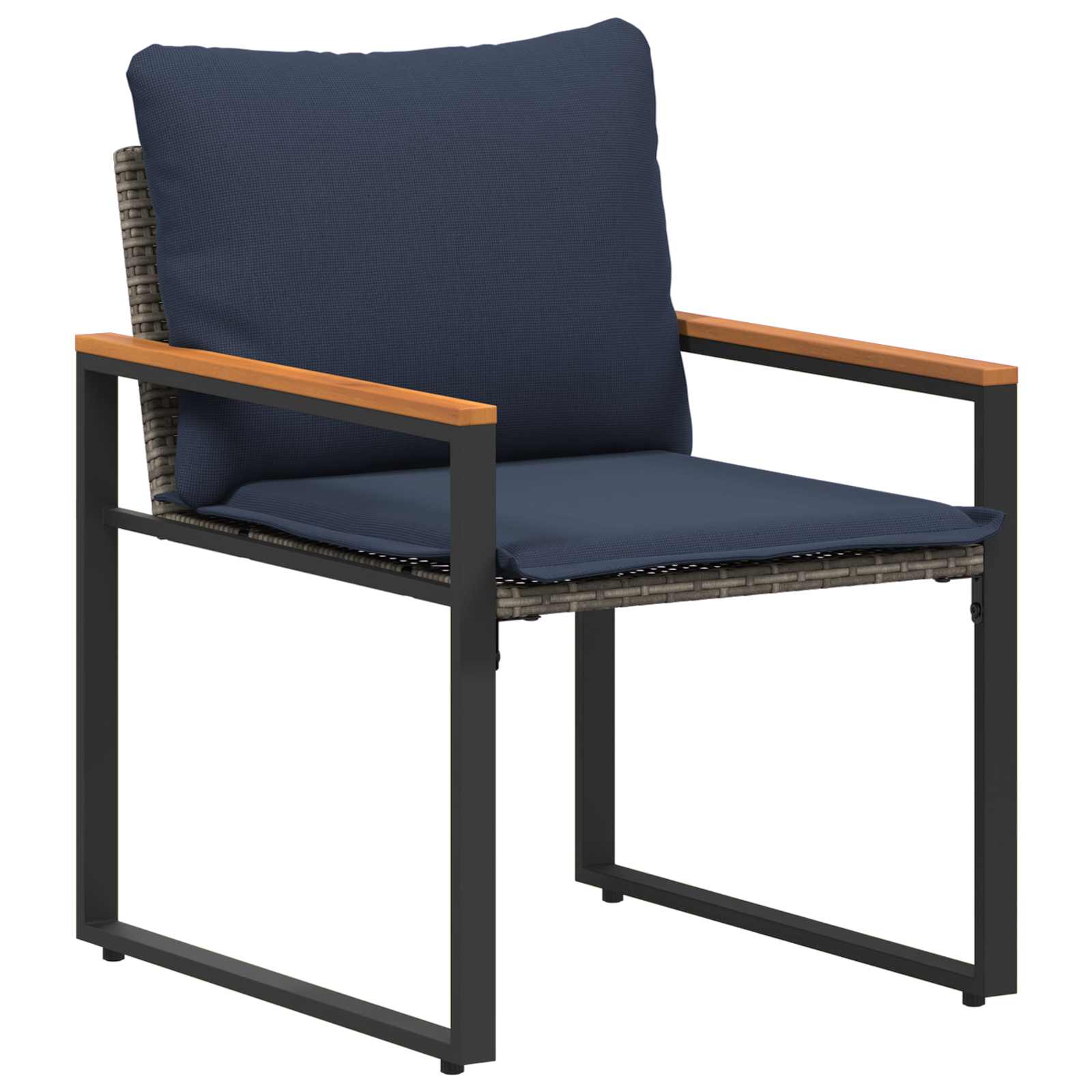 Σύνολα επίπλων με μαξιλάρι 3 pcs Γκρι και Navy Blue Ρατάν