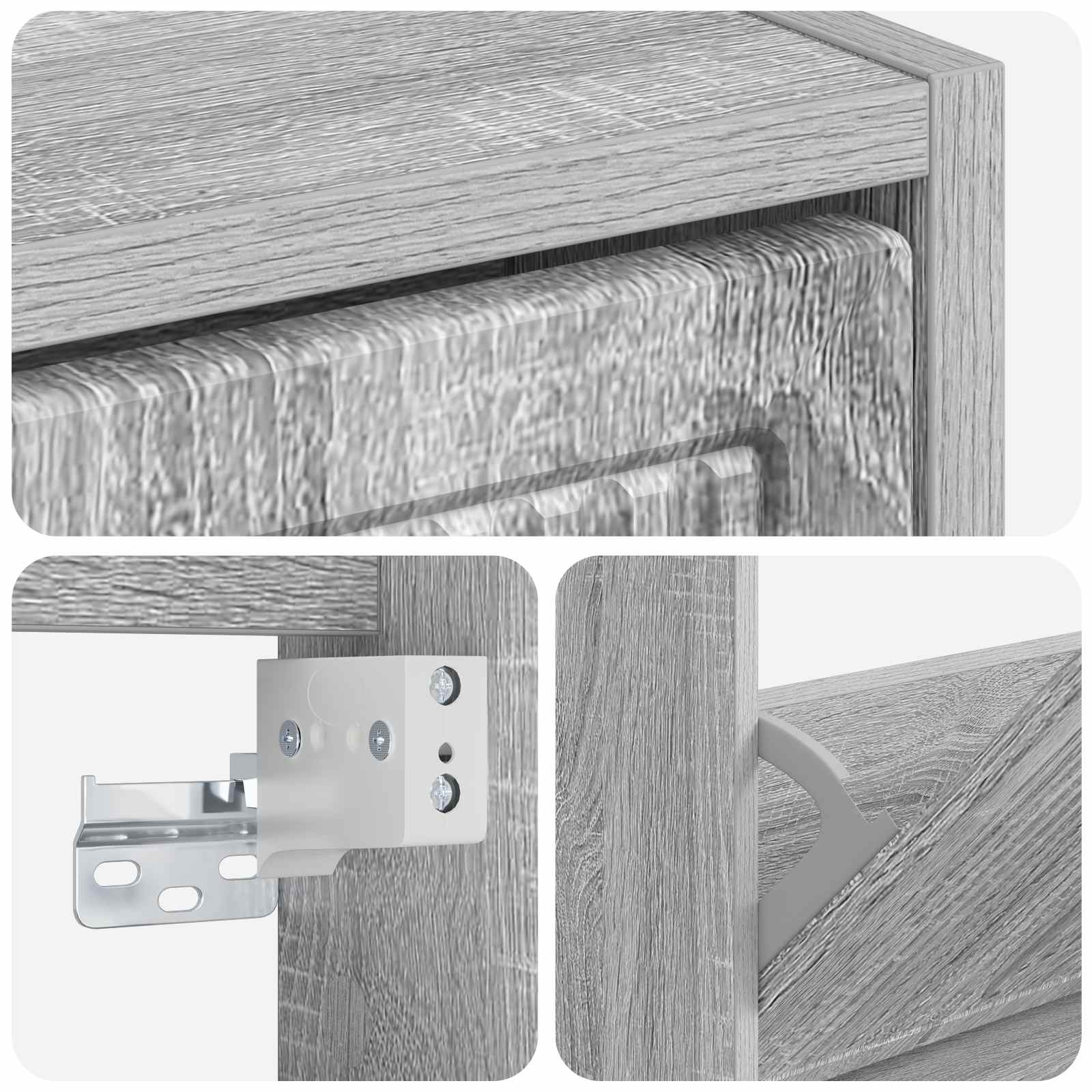 Τοίχου Ντουλάπα Παπουτσιών EDE 71 x 17 x 43 εκ Γκρι Sonoma - Pakobazaar