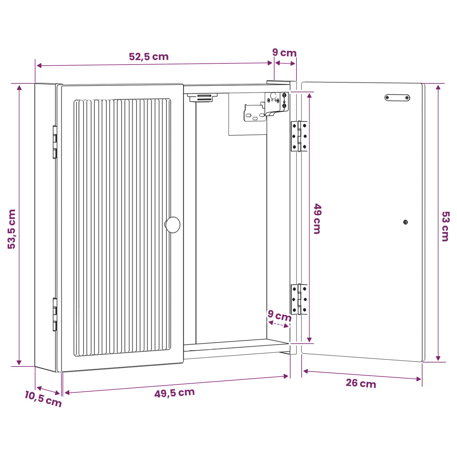 Ντουλάπα Πινάκων Βελών EDE Γκρι Sonoma 52,5 x 10,5 x 53,5 εκ. - Pakobazaar
