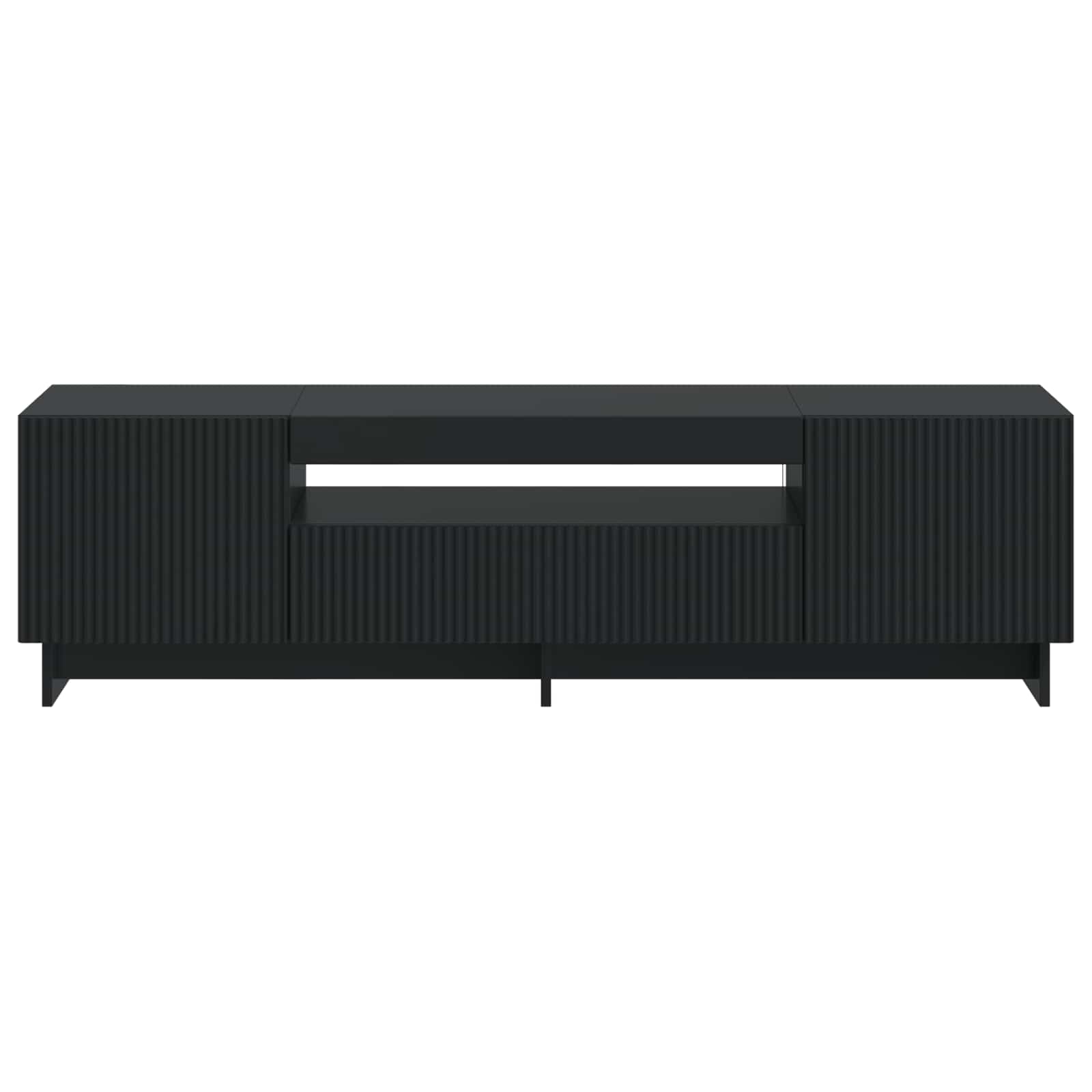 Ντουλάπα LED Τηλεόρασης Μαύρο Επεξεργασμένο Ξύλο - Pakobazaar