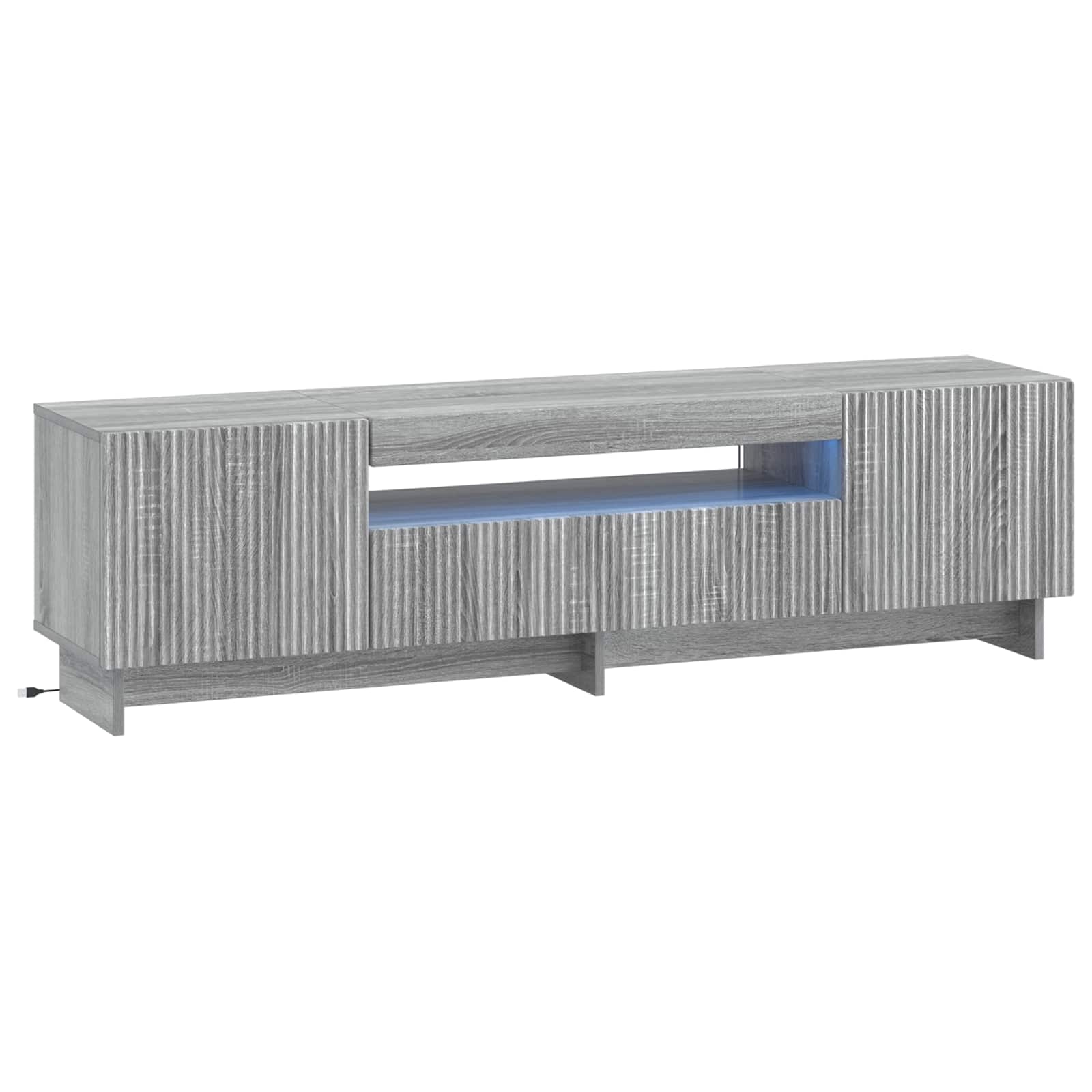 Ντουλάπα LED Τηλεόρασης Γκρι Sonoma Επεξεργασμένο Ξύλο - Pakobazaar