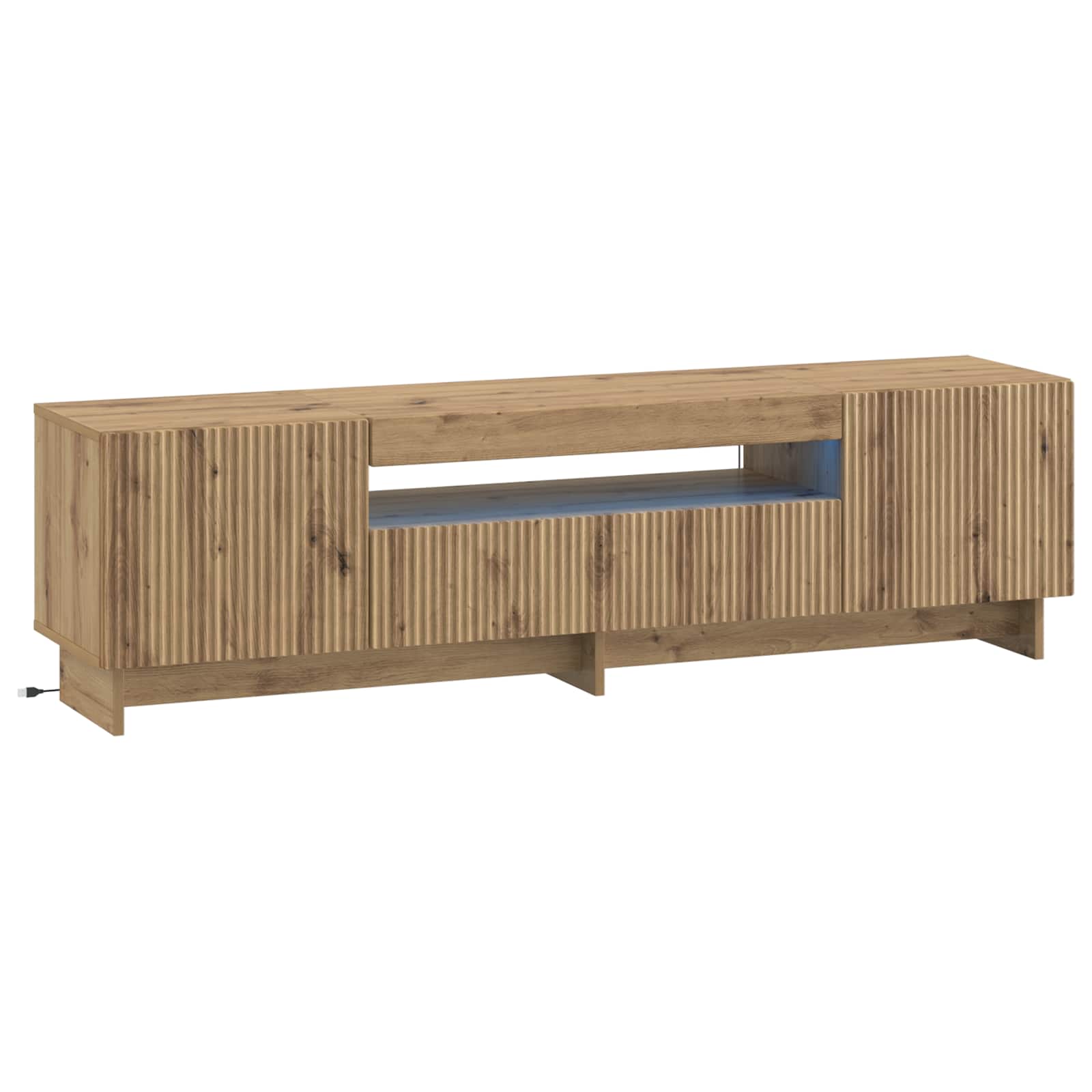 Ντουλάπα LED Τηλεόρασης Artisan Δρυς Επεξεργασμένο Ξύλο - Pakobazaar
