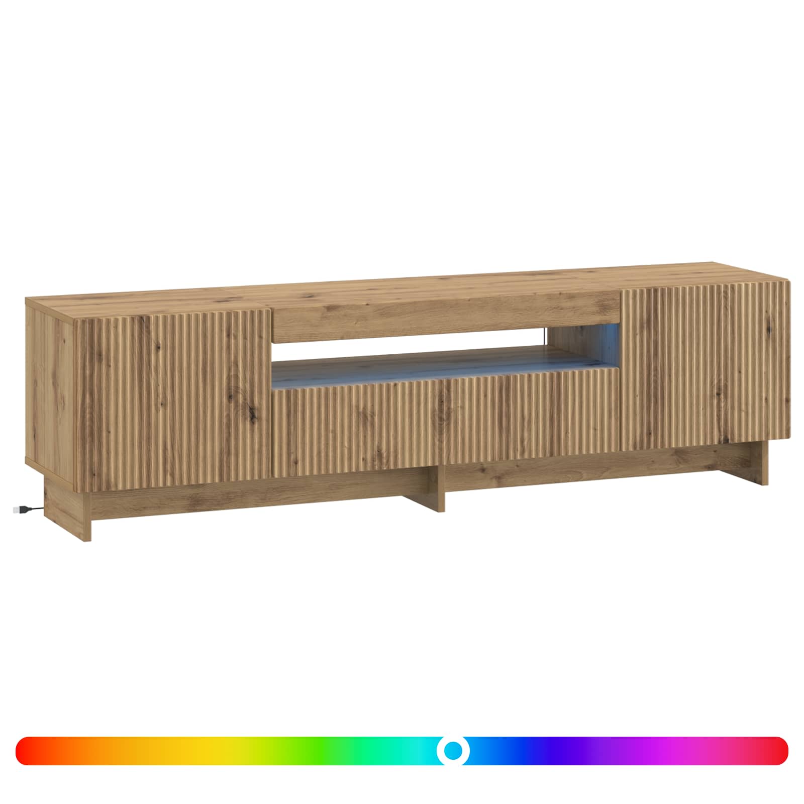 Ντουλάπα LED Τηλεόρασης Artisan Δρυς Επεξεργασμένο Ξύλο - Pakobazaar