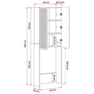 Ντουλάπα τουαλέτας EDE Παλαιωμένο ξύλο 66 x 25,5 x 190 εκ. - Pakobazaar