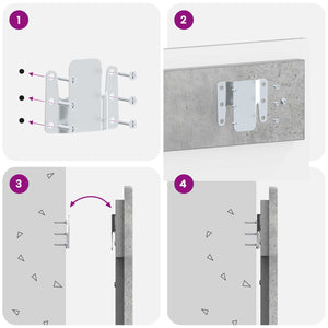 Κεφαλάρι Τοίχου EDE Γκρι Σκυροδέματος Επεξεργασμένο Ξύλο - Pakobazaar
