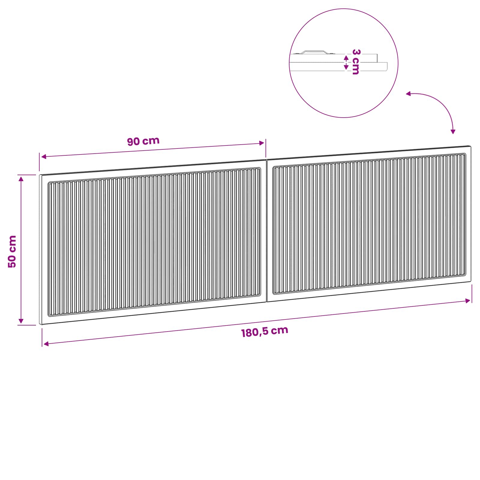 Κεφαλάρι Τοίχου EDE Γυαλιστερό Λευκό Επεξεργασμένο Ξύλο - Pakobazaar