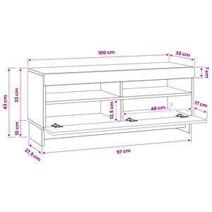 Ντουλάπα LED Τηλεόρασης Λευκό Επεξεργασμένο Ξύλο - Pakobazaar