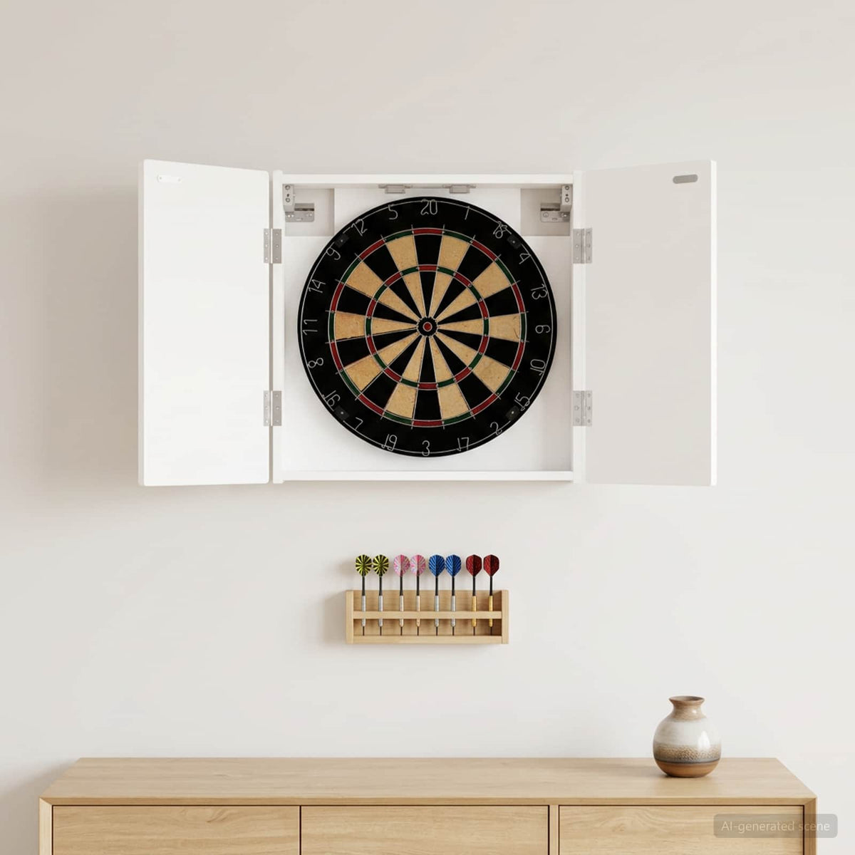 Ντουλάπα Πινάκων Βελών ALKMAAR Λευκό 52,5 x 10,5 x 53,5 εκ.