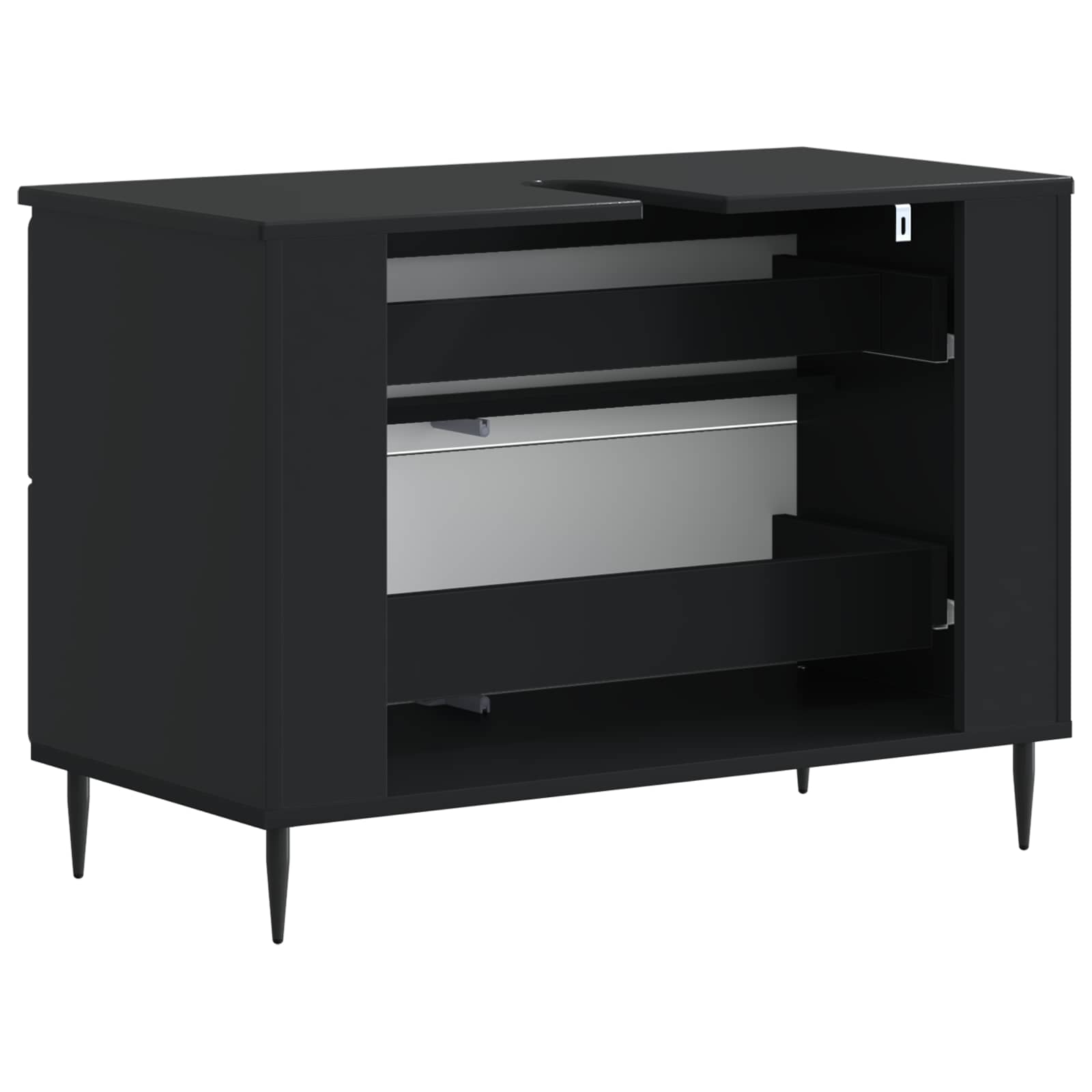 Ντουλάπα Νιπτήρα Mπάνιου ZWOLLE Μαύρο 82 x 41 x 58,5 εκ - Pakobazaar