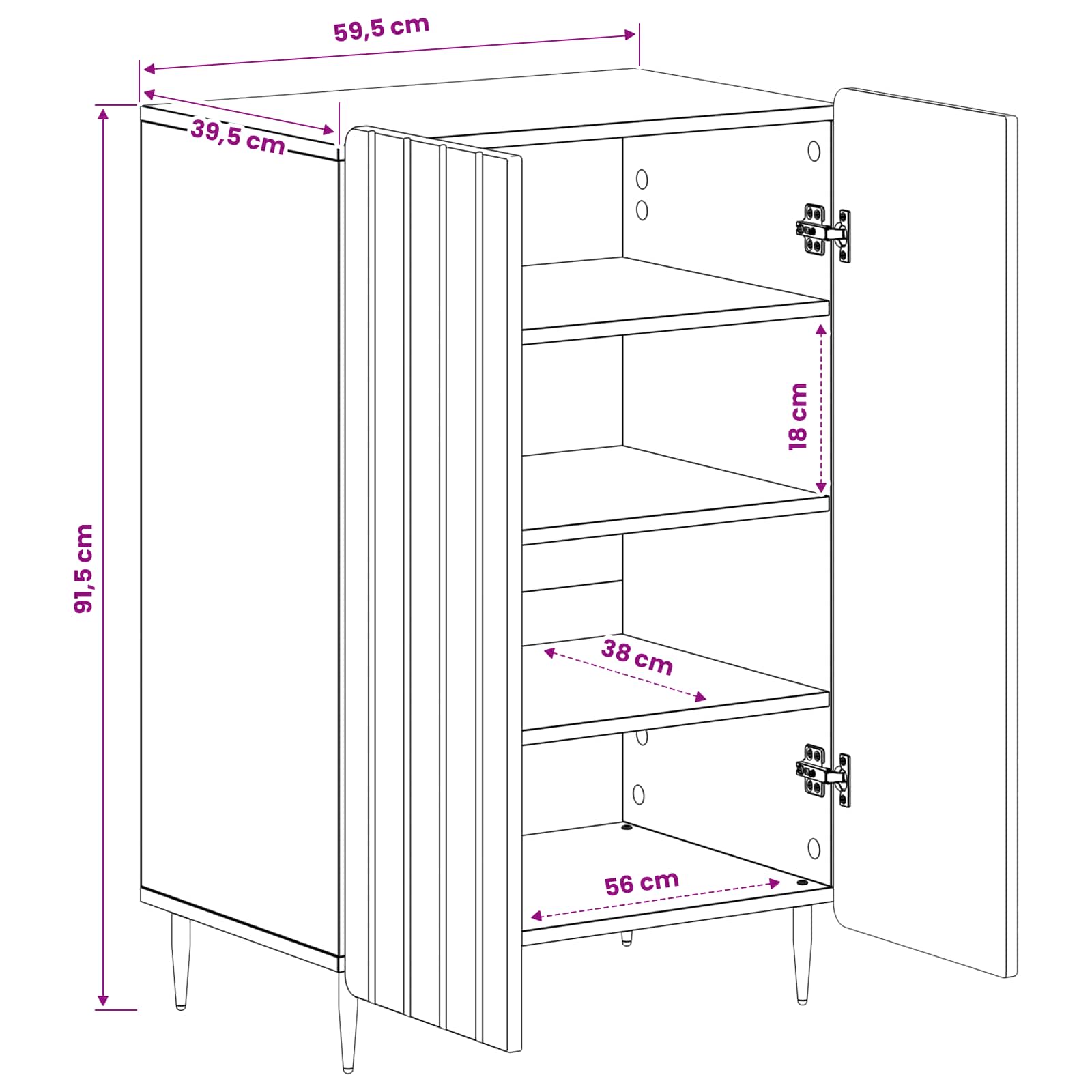 Ντουλάπα Παπουτσιών ZWOLLE 59,5 x 39,5 x 91,5 εκ. Sonoma Δρυς - Pakobazaar