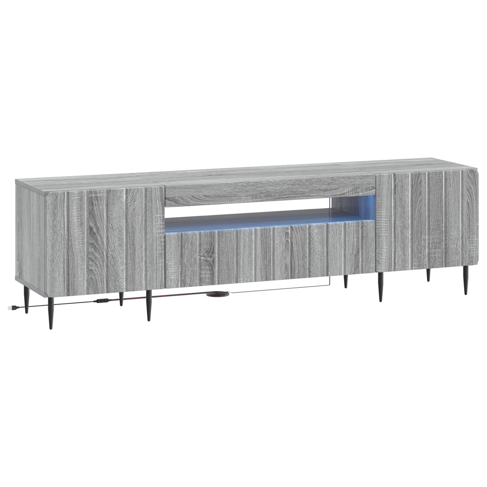 Ντουλάπα LED Τηλεόρασης Γκρι Sonoma Επεξεργασμένο Ξύλο - Pakobazaar