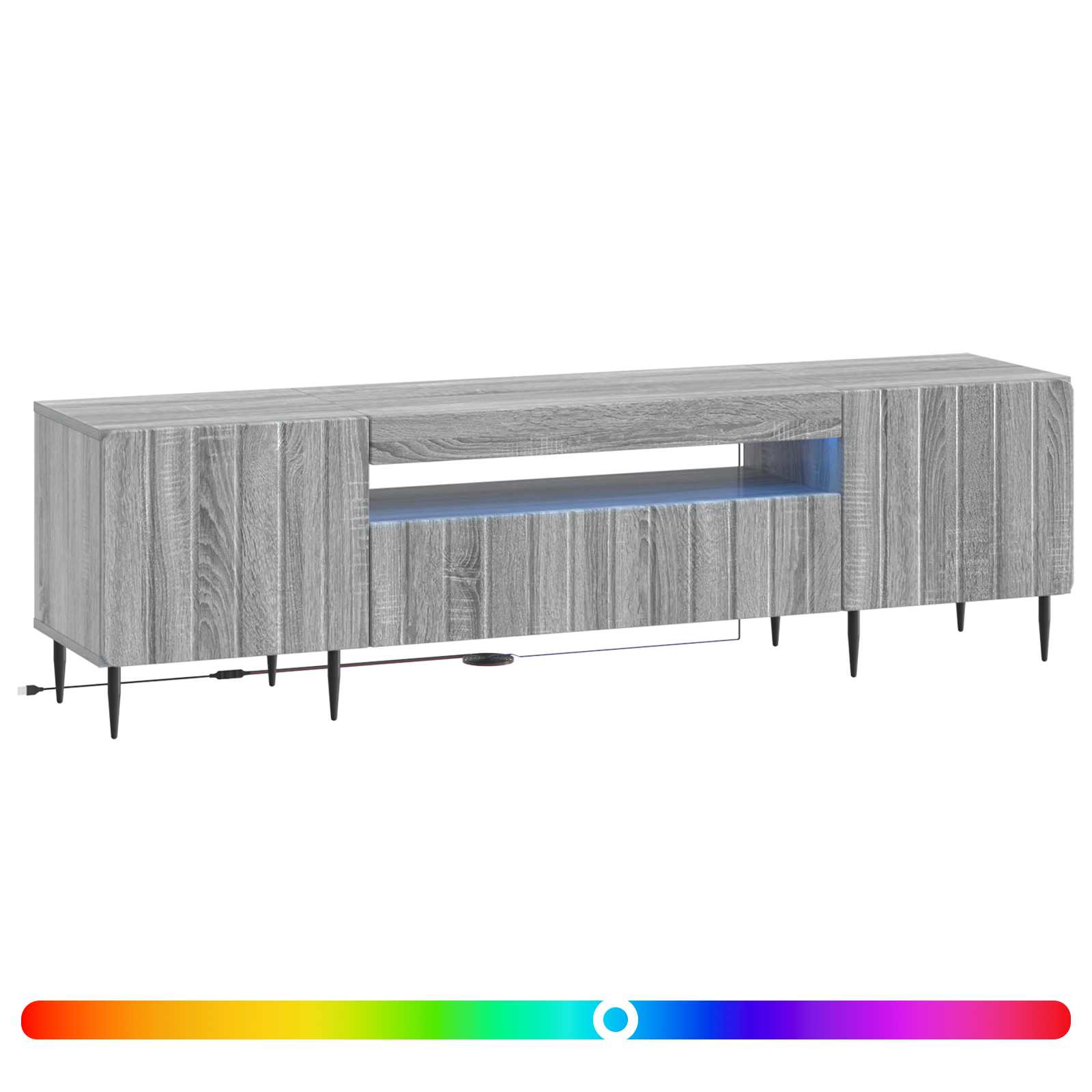 Ντουλάπα LED Τηλεόρασης Γκρι Sonoma Επεξεργασμένο Ξύλο - Pakobazaar