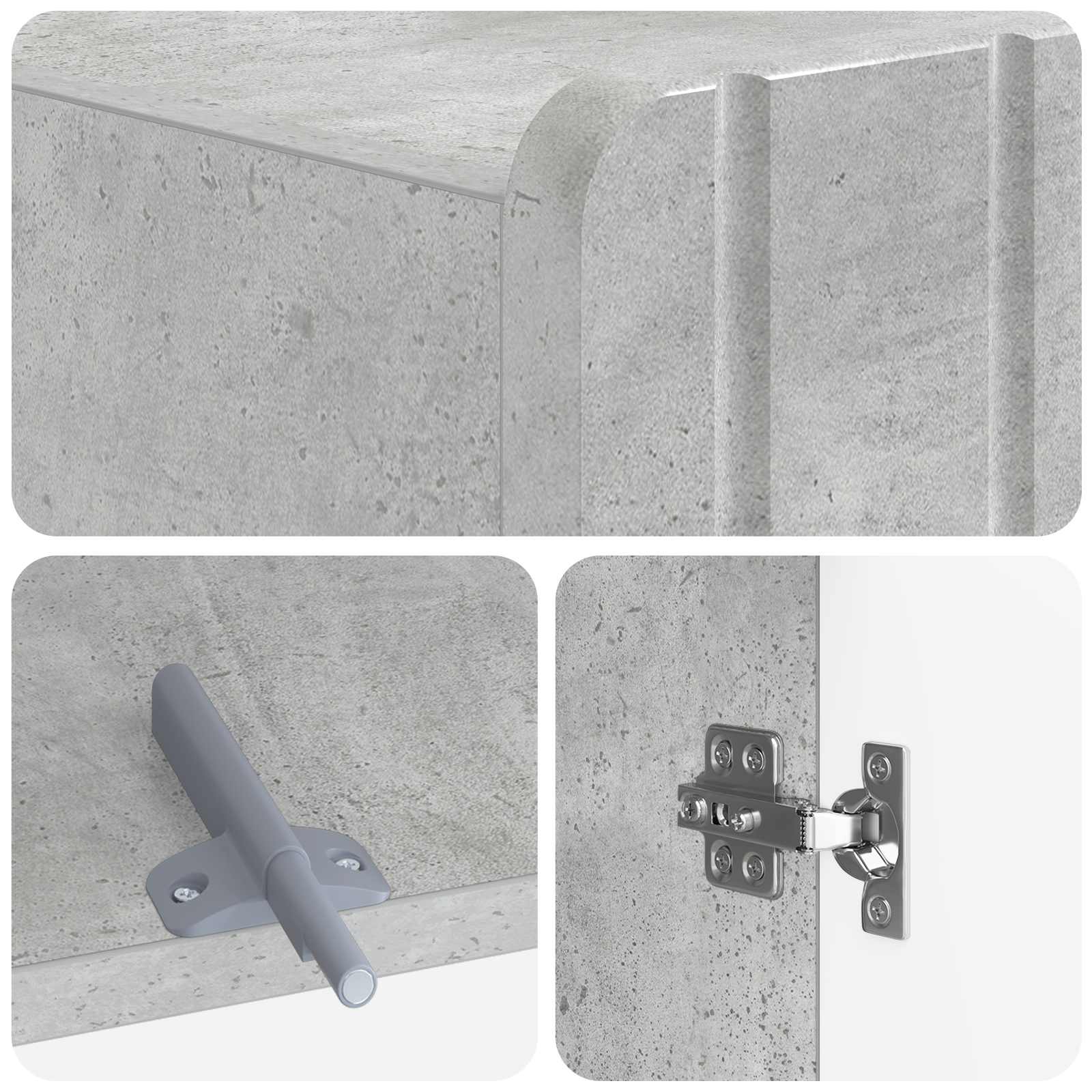 Ντουλάπα τουαλέτας ZWOLLE Γκρι Σκυροδέματος 66 x 25,5 x 190 εκ. - Pakobazaar