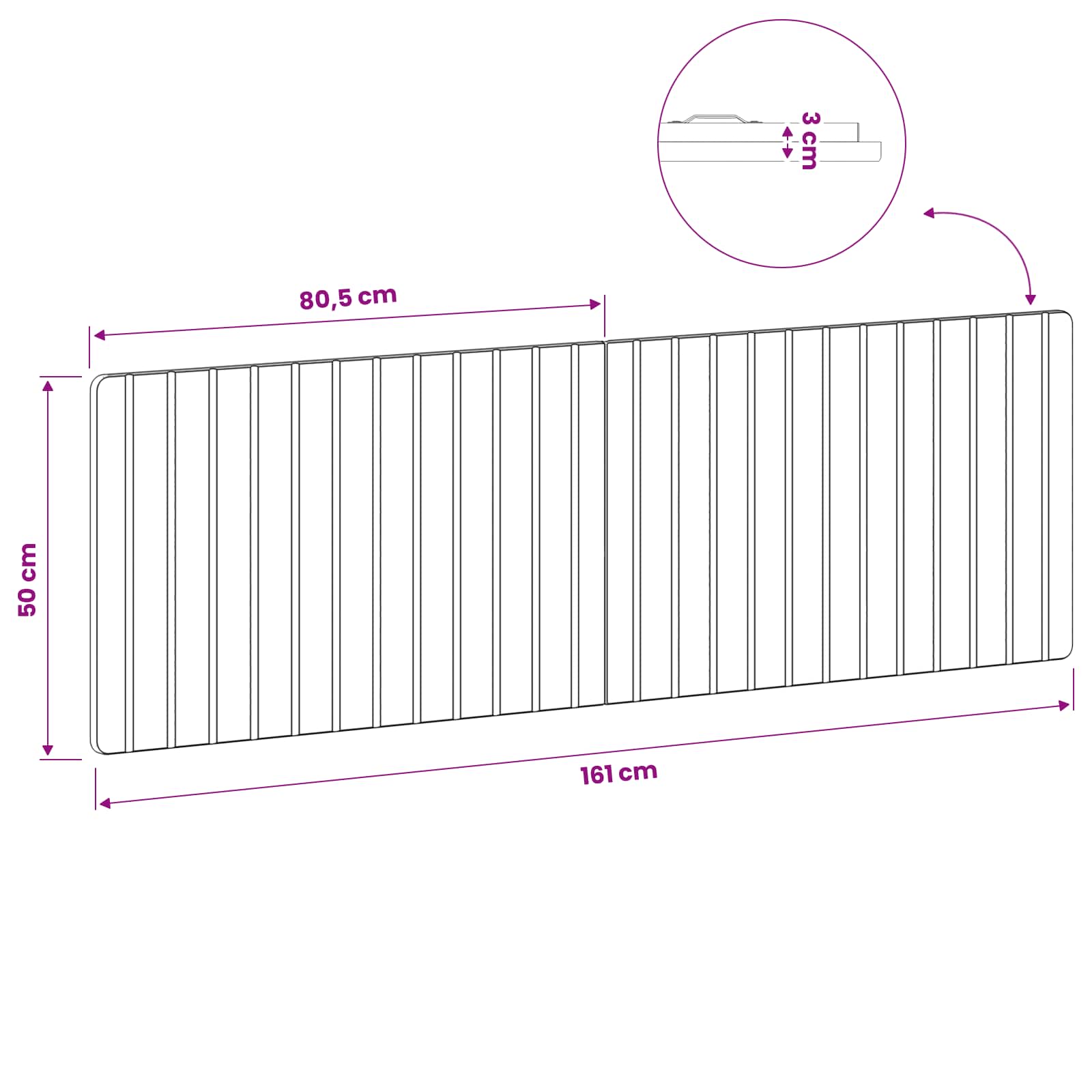 Κεφαλάρι Τοίχου ZWOLLE Λευκό Επεξεργασμένο Ξύλο - Pakobazaar