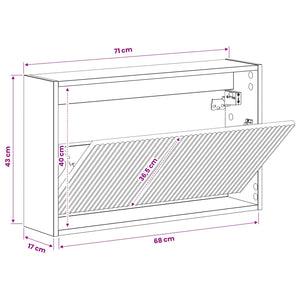 Τοίχου Ντουλάπα Παπουτσιών ARNHEM 71 x 17 x 43 εκ Artisan Δρυς - Pakobazaar
