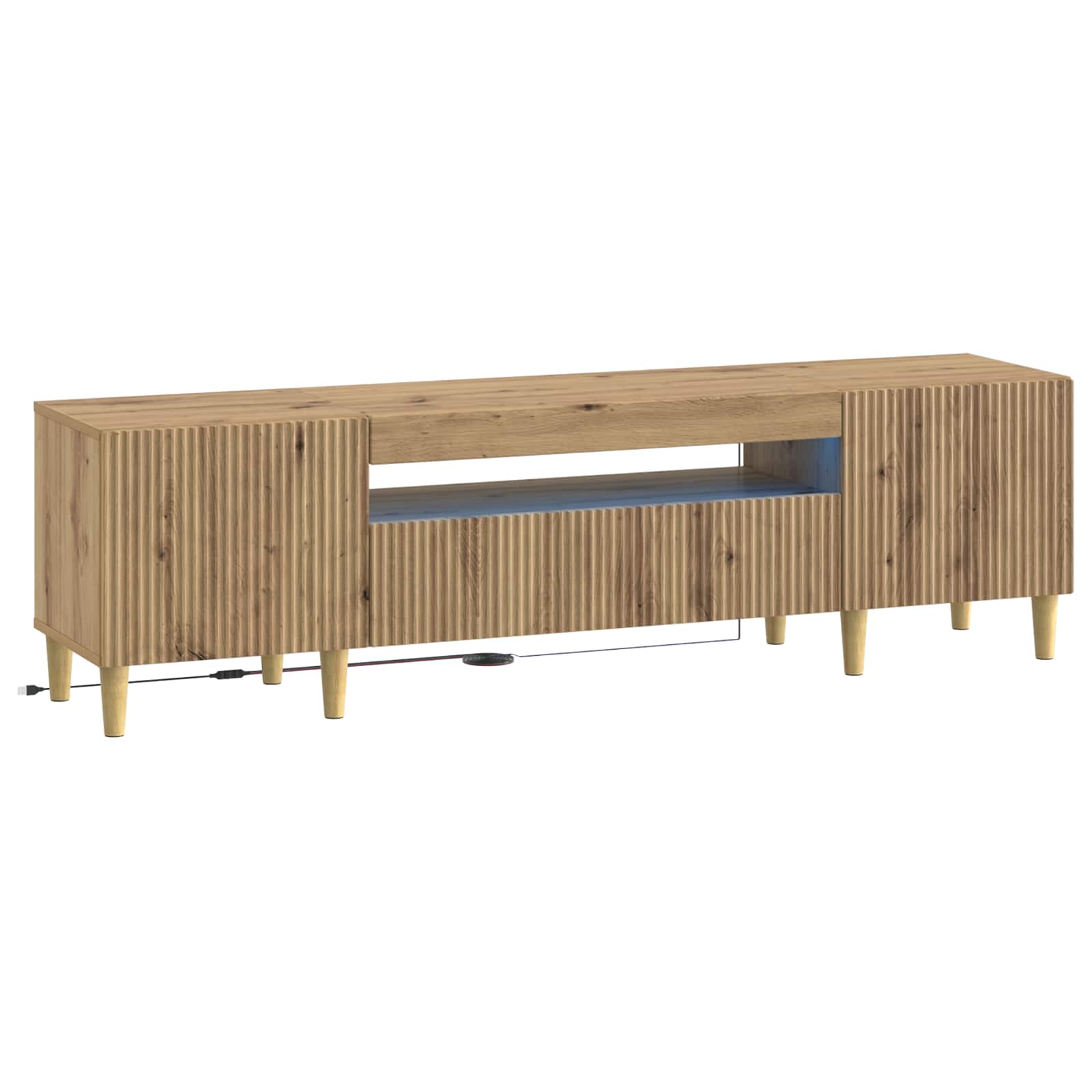 Ντουλάπα LED Τηλεόρασης Artisan Δρυς Επεξεργασμένο Ξύλο - Pakobazaar
