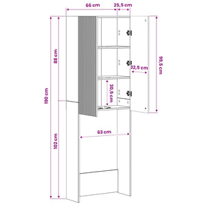 Ντουλάπα τουαλέτας ARNHEM Λευκό 66 x 25,5 x 190 εκ. - Pakobazaar