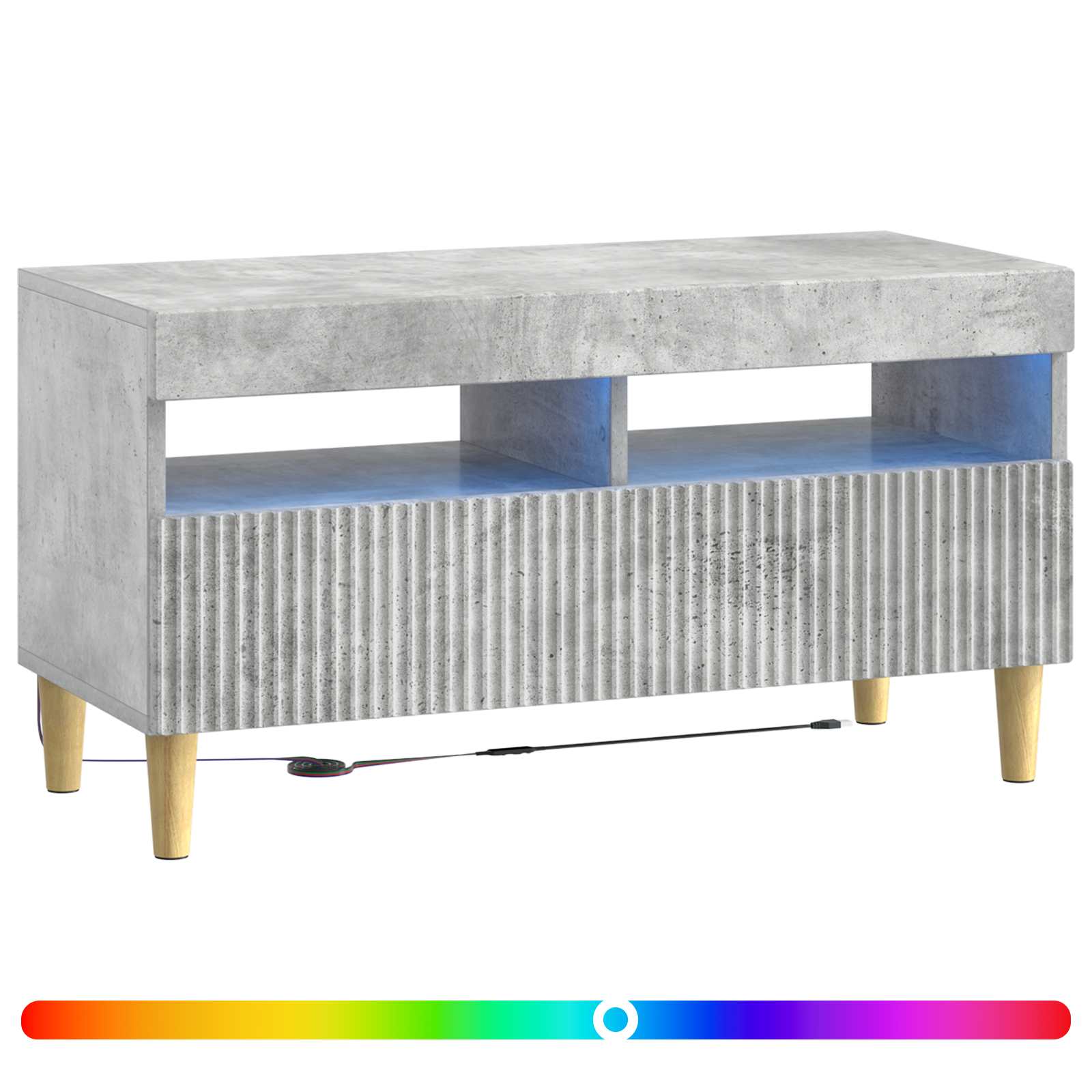 Ντουλάπα LED Τηλεόρασης Γκρι Σκυροδέματος Επεξεργασμένο Ξύλο