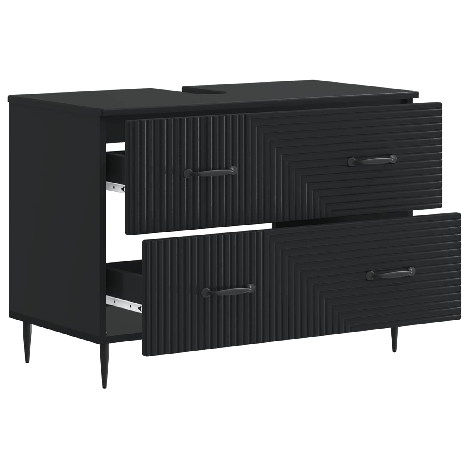 Ντουλάπα Νιπτήρα Mπάνιου HAARLEM Μαύρο 82 x 41 x 58,5 εκ - Pakobazaar