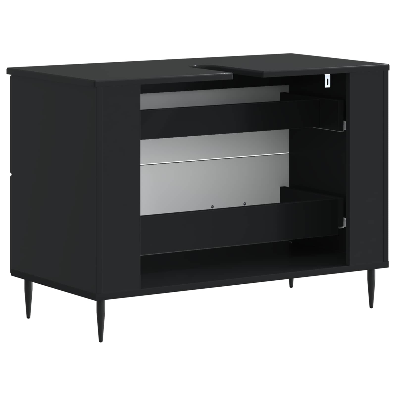 Ντουλάπα Νιπτήρα Mπάνιου HAARLEM Μαύρο 82 x 41 x 58,5 εκ - Pakobazaar
