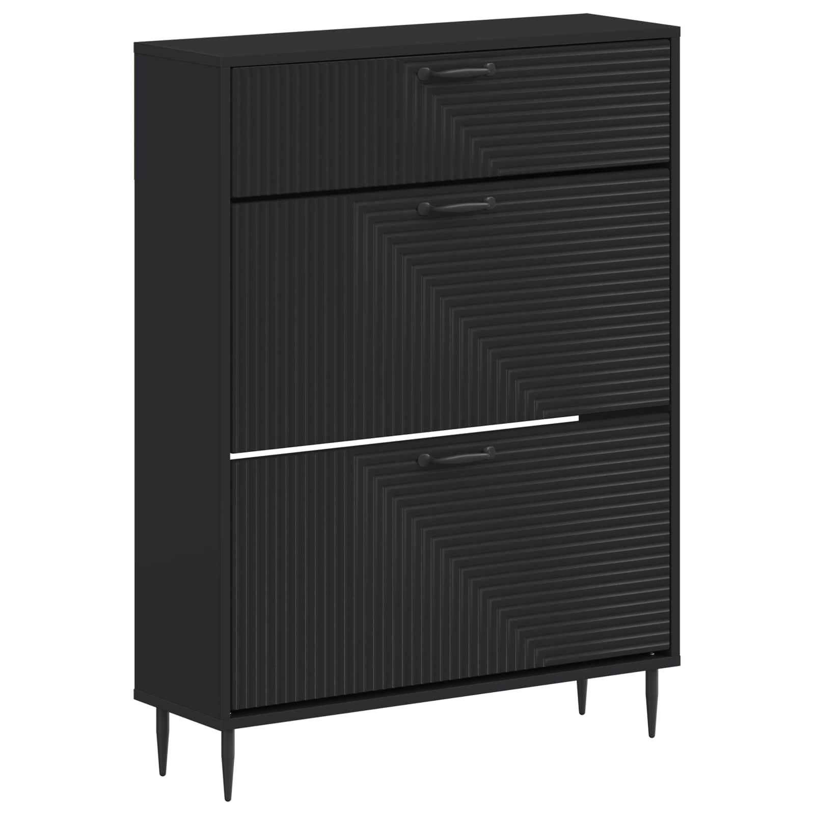 Ντουλάπα Παπουτσιών HAARLEM 78 x 24 x 103 εκ. Μαύρο - Pakobazaar