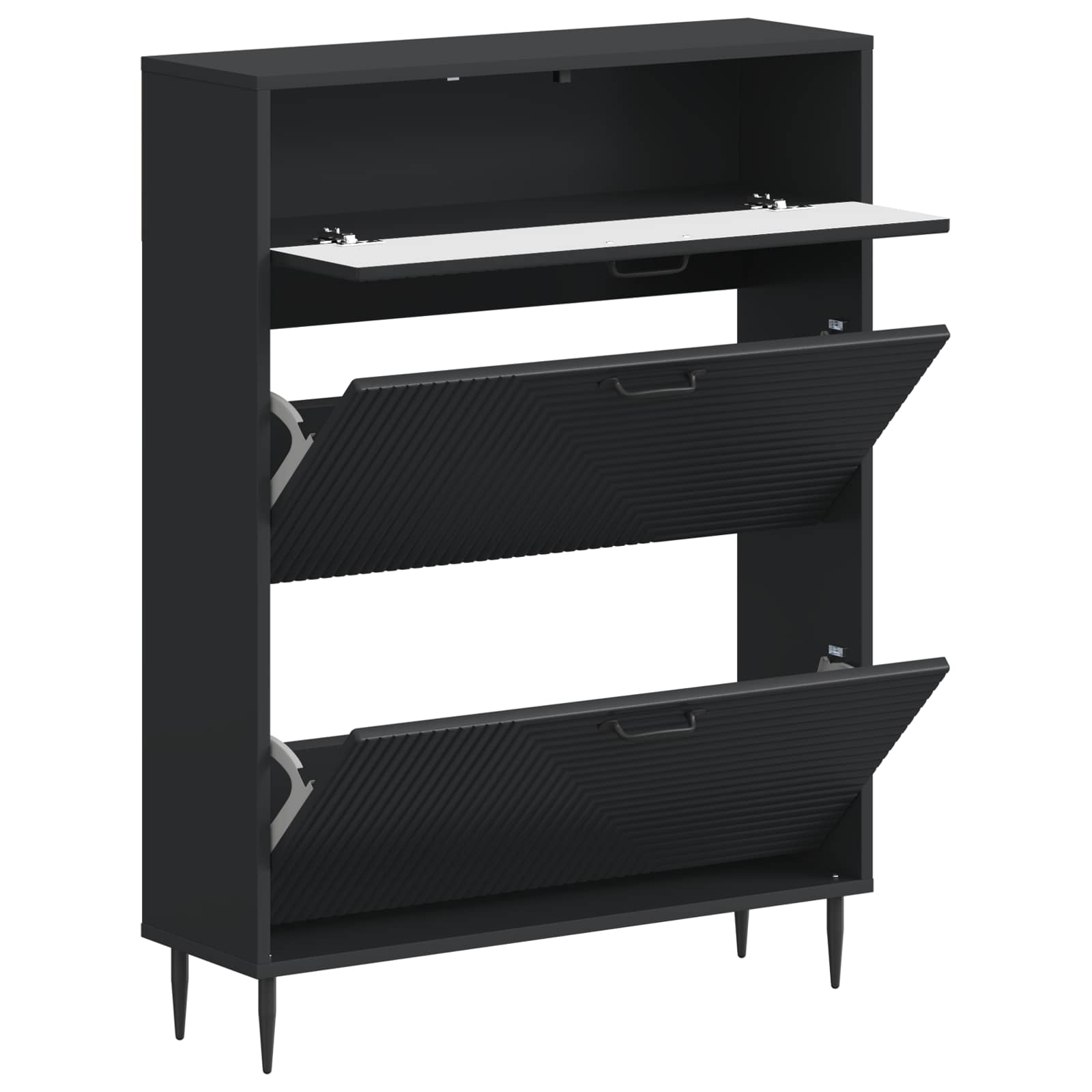 Ντουλάπα Παπουτσιών HAARLEM 78 x 24 x 103 εκ. Μαύρο - Pakobazaar