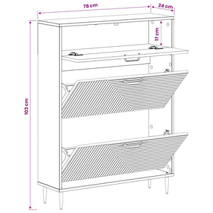 Ντουλάπα Παπουτσιών HAARLEM 78 x 24 x 103 εκ. Μαύρο - Pakobazaar