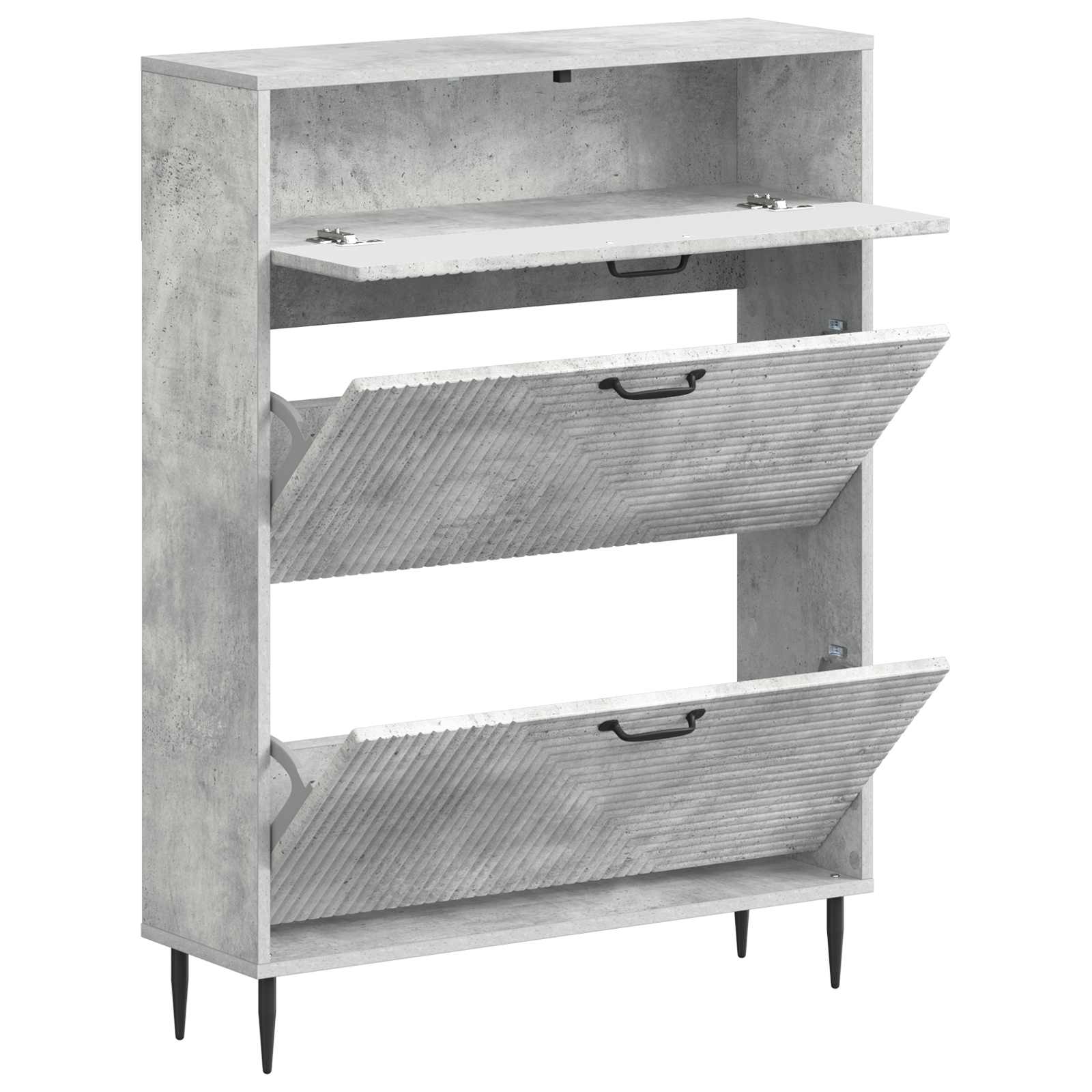Ντουλάπα Παπουτσιών HAARLEM 78 x 24 x 103 εκ. Γκρι Σκυροδέματος - Pakobazaar