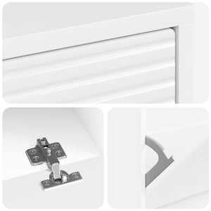 Ντουλάπα Παπουτσιών HAARLEM 78 x 24 x 103 εκ. Γυαλιστερό Λευκό - Pakobazaar