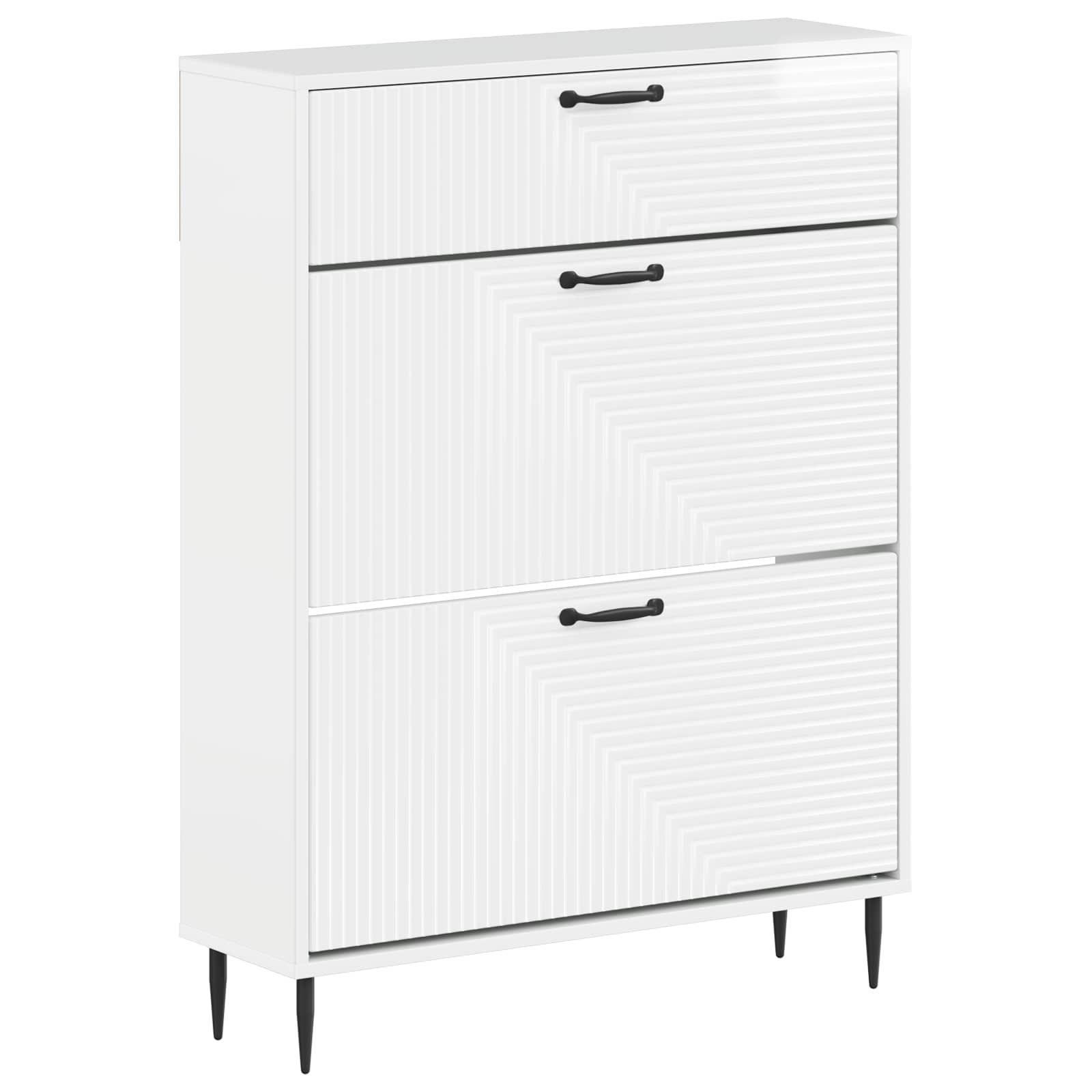 Ντουλάπα Παπουτσιών HAARLEM 78 x 24 x 103 εκ. Γυαλιστερό Λευκό - Pakobazaar