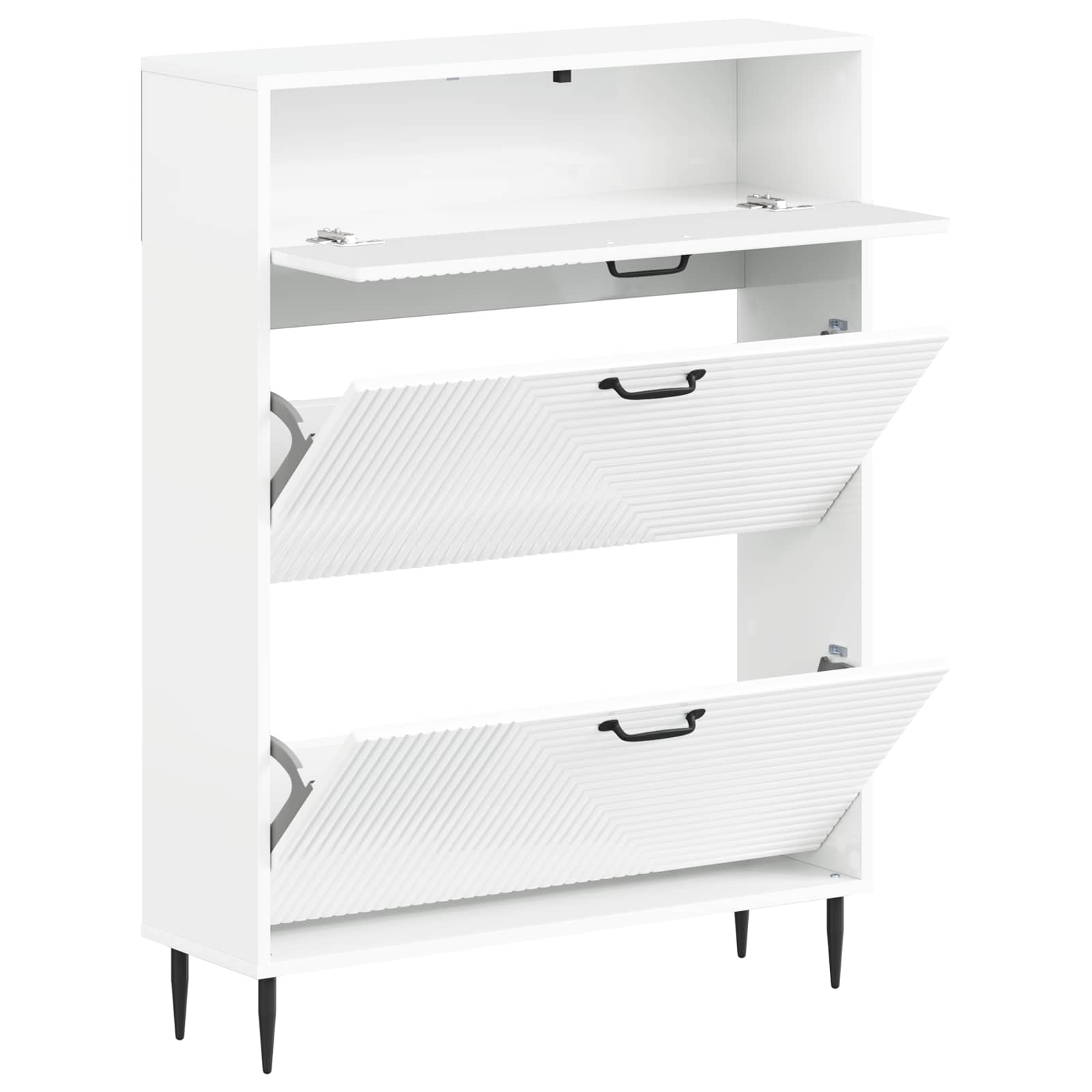 Ντουλάπα Παπουτσιών HAARLEM 78 x 24 x 103 εκ. Γυαλιστερό Λευκό - Pakobazaar