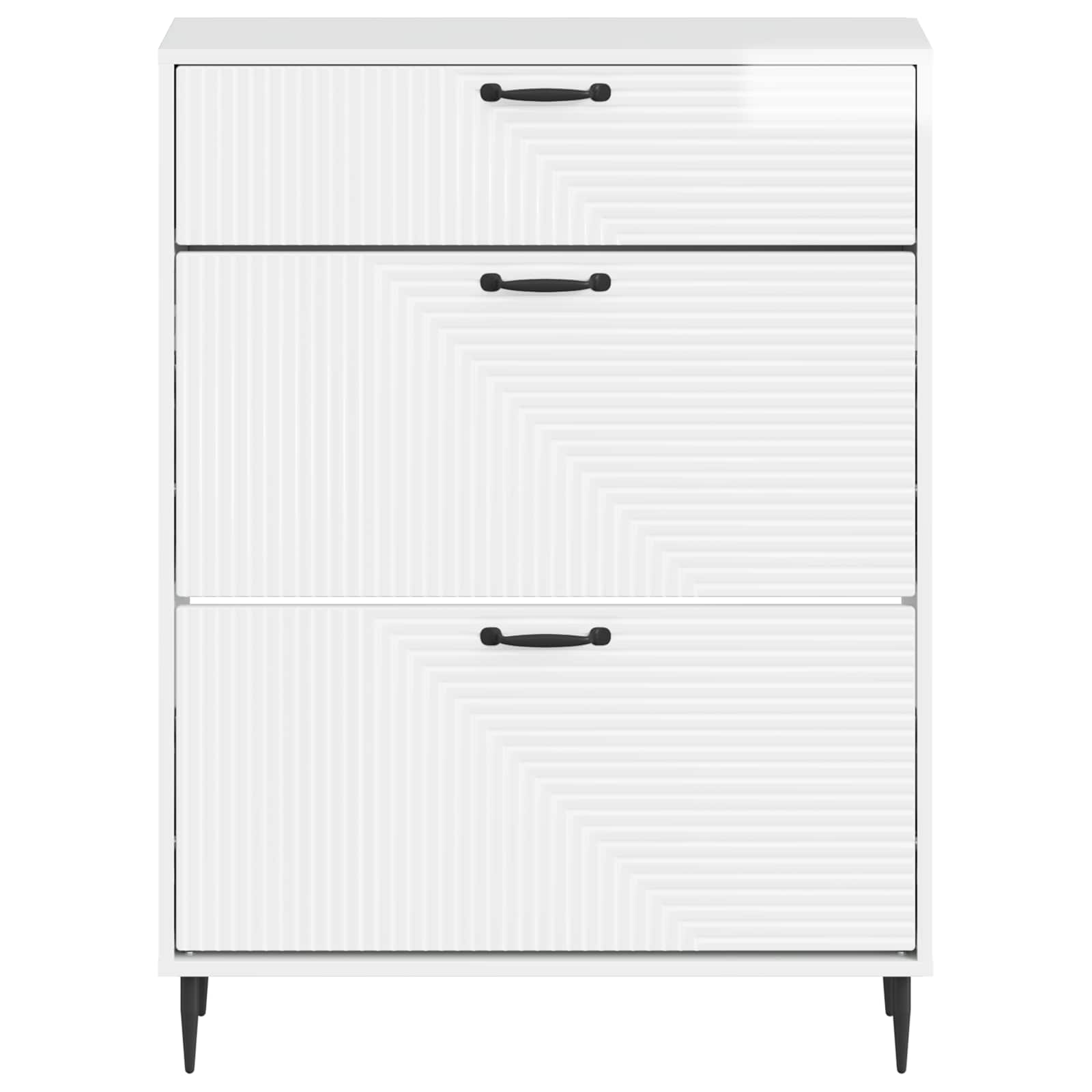 Ντουλάπα Παπουτσιών HAARLEM 78 x 24 x 103 εκ. Γυαλιστερό Λευκό - Pakobazaar