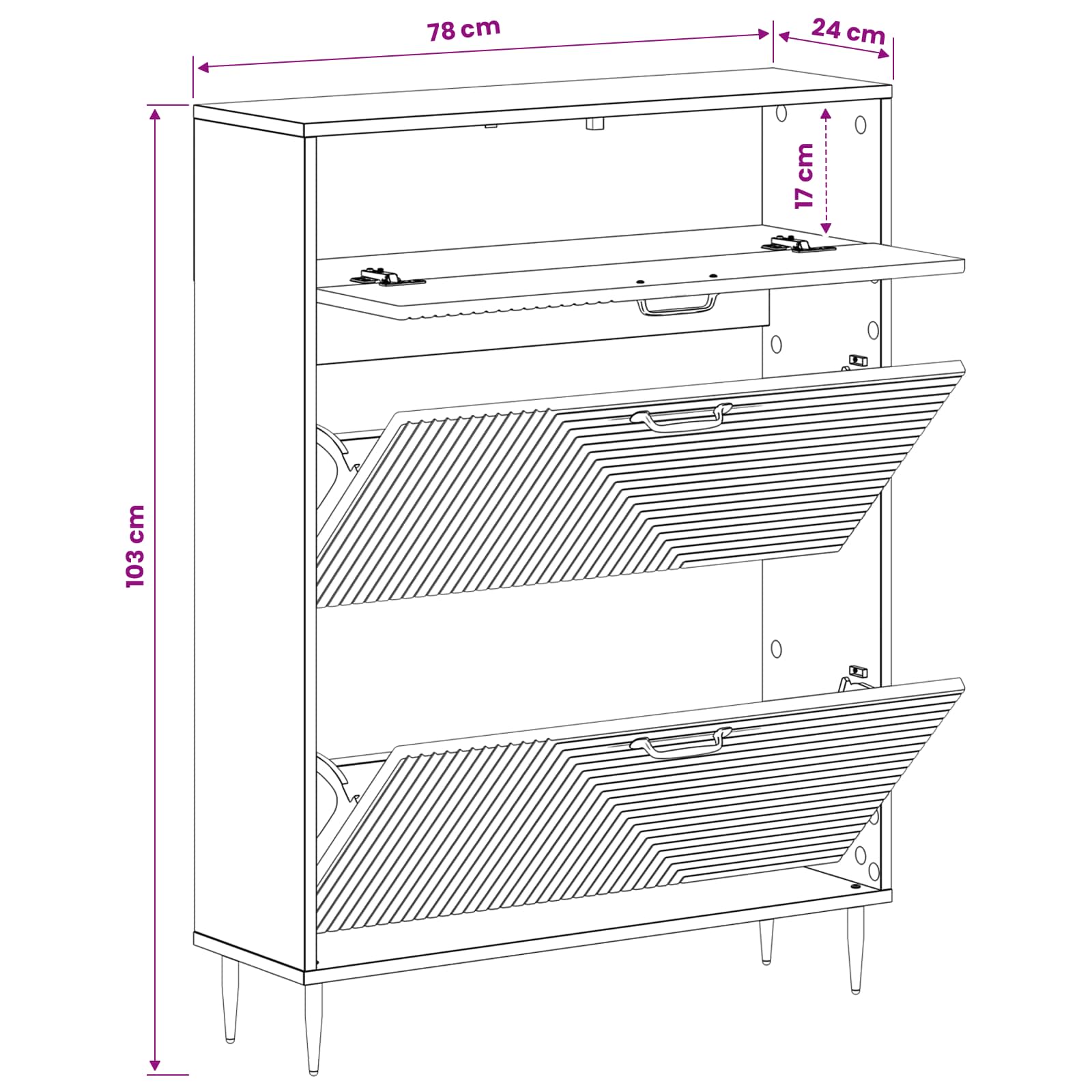 Ντουλάπα Παπουτσιών HAARLEM 78 x 24 x 103 εκ. Γκρι Sonoma - Pakobazaar