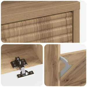 Ντουλάπα Παπουτσιών HAARLEM 78 x 24 x 103 εκ. Artisan Δρυς - Pakobazaar