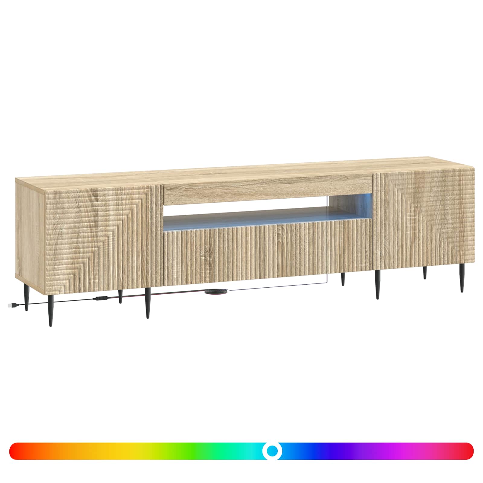 Ντουλάπα LED Τηλεόρασης Sonoma Δρυς Επεξεργασμένο Ξύλο - Pakobazaar