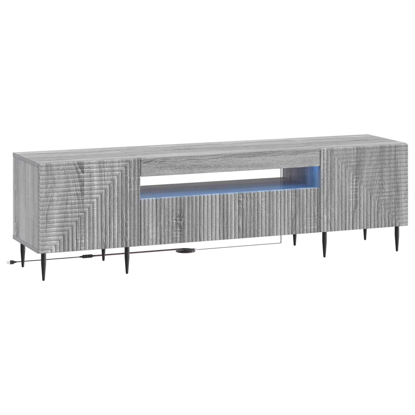 Ντουλάπα LED Τηλεόρασης Γκρι Sonoma Επεξεργασμένο Ξύλο - Pakobazaar