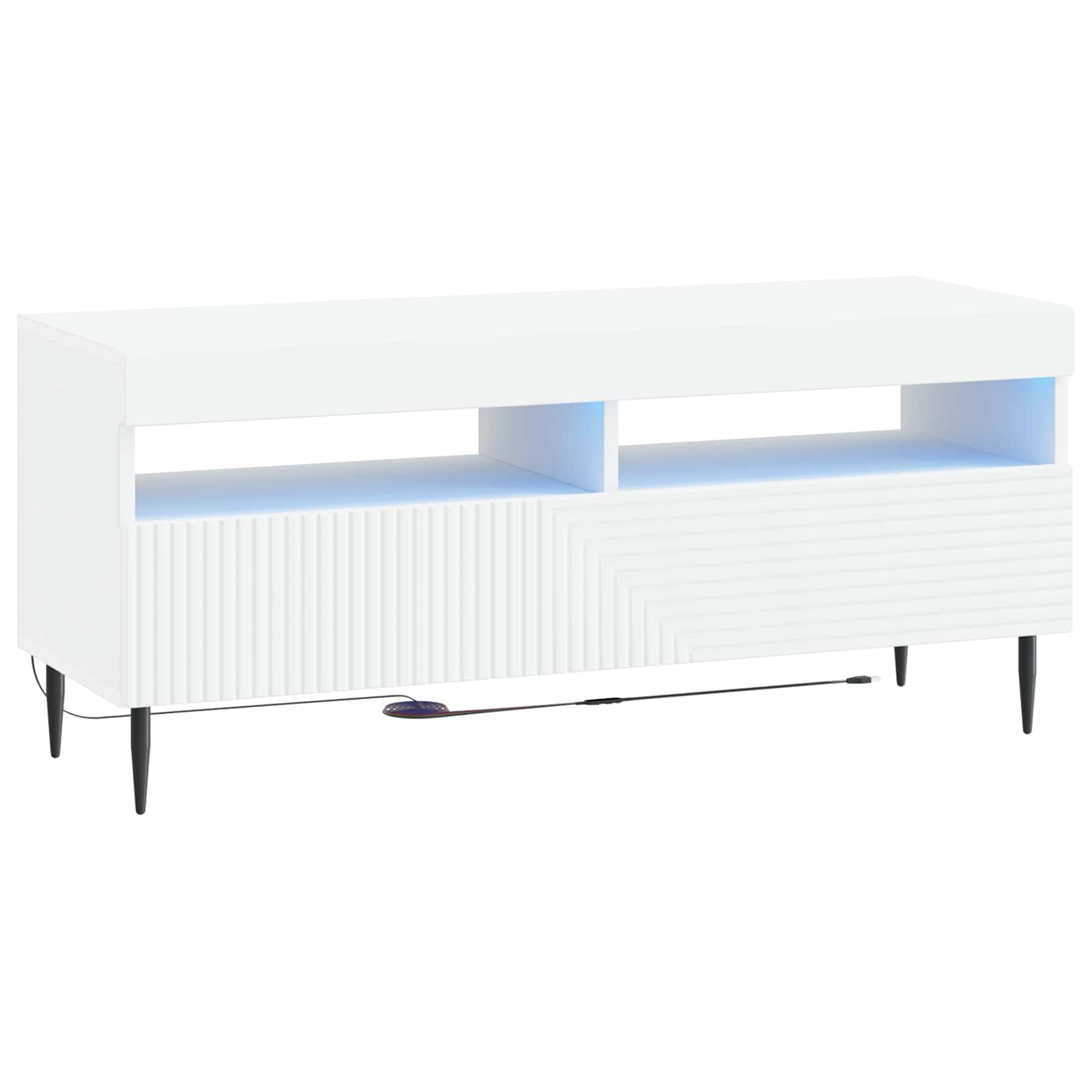 Ντουλάπα LED Τηλεόρασης Λευκό Επεξεργασμένο Ξύλο - Pakobazaar