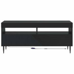 Ντουλάπα LED Τηλεόρασης Μαύρο Επεξεργασμένο Ξύλο - Pakobazaar