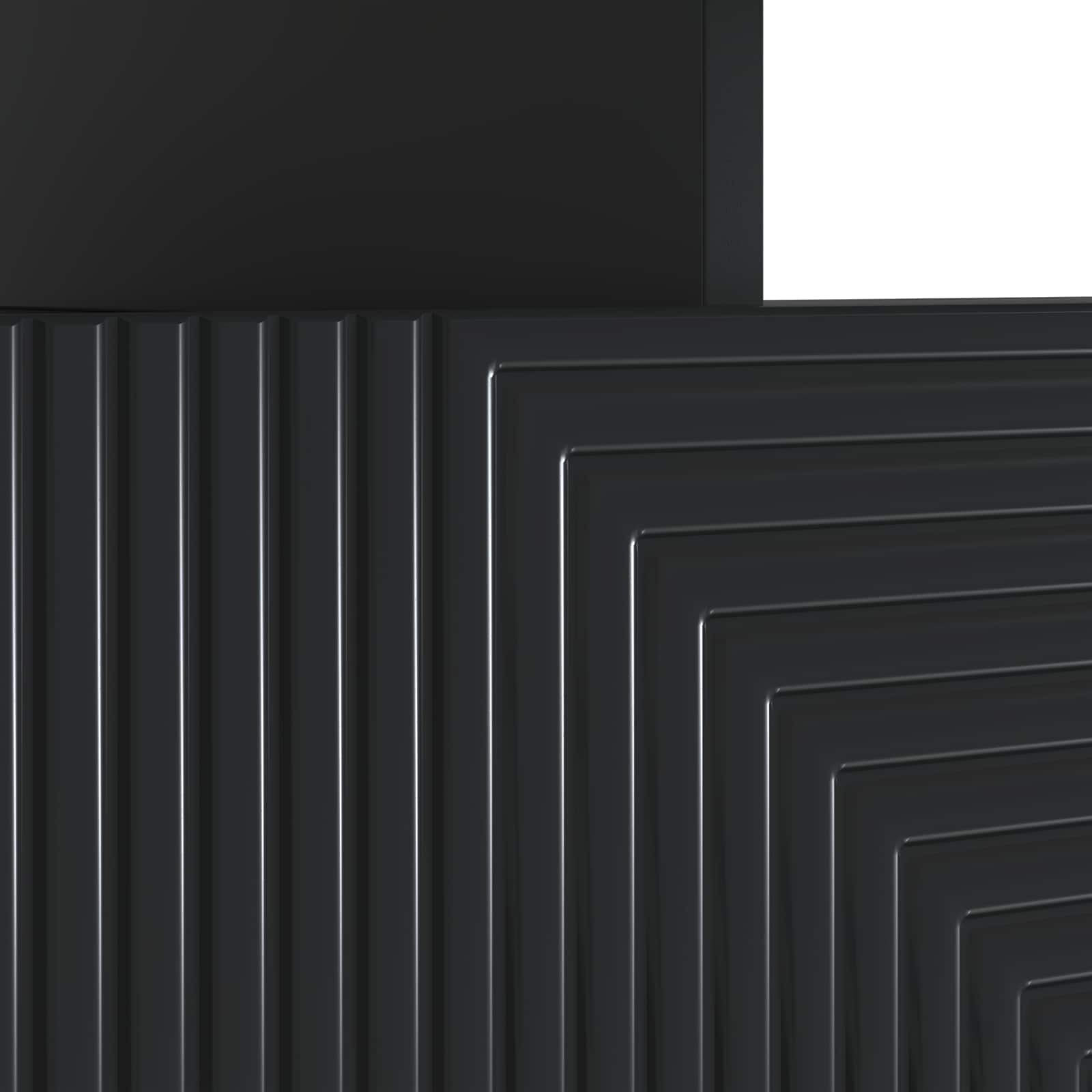 Ντουλάπα LED Τηλεόρασης Μαύρο Επεξεργασμένο Ξύλο - Pakobazaar