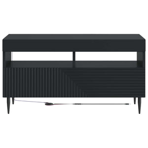 Ντουλάπα LED Τηλεόρασης Μαύρο Επεξεργασμένο Ξύλο - Pakobazaar